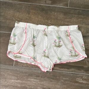 Victoria's Secret White and Pink Pajama Shorts